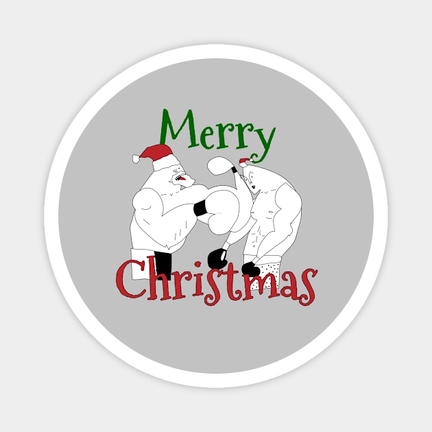 Santa Clause boxing while waitig for Christmas Magnet by studioquickzz